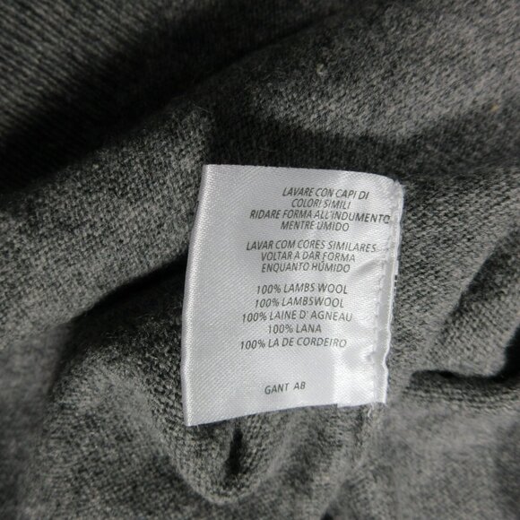 GANT mens heathered gray 100% LambsWool vneck sweater vest XL EUC - Picture 4 of 5